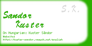 sandor kuster business card